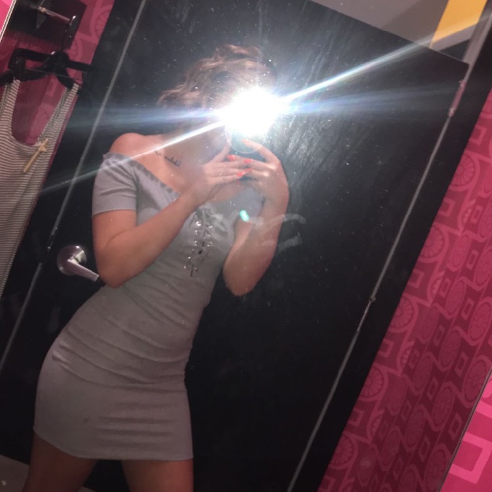 Rue 21 Small Heather Grey Criss-Cross Dress
